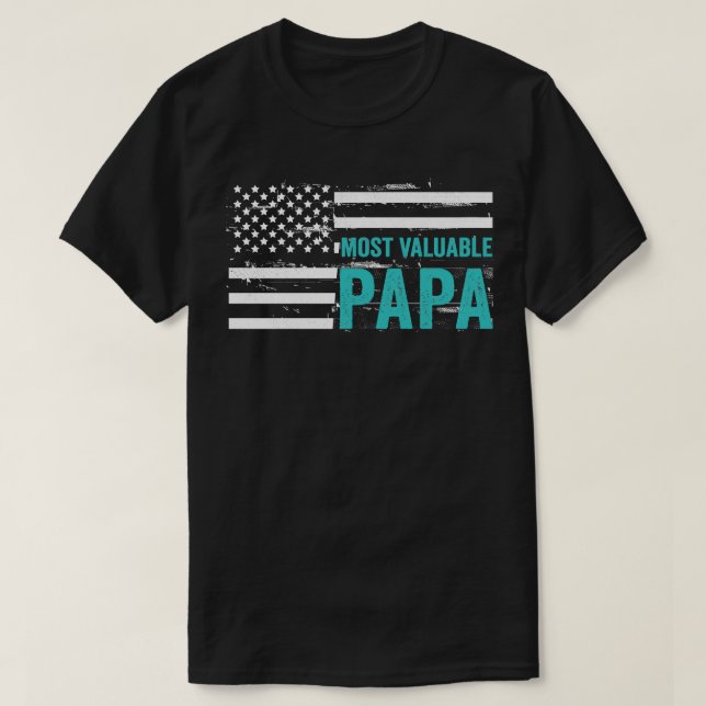 Camiseta Most Valuable Papa Dad Fathers Day (1) (Diseño del anverso)