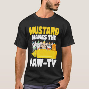 Camiseta Mostaza Hace Que El Gato De La Fiesta Sea Amante D