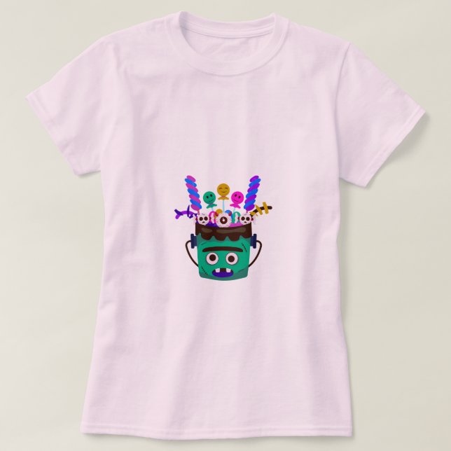 Camiseta Moster Spooky Sweet Bucket Tee Shirts (Diseño del anverso)
