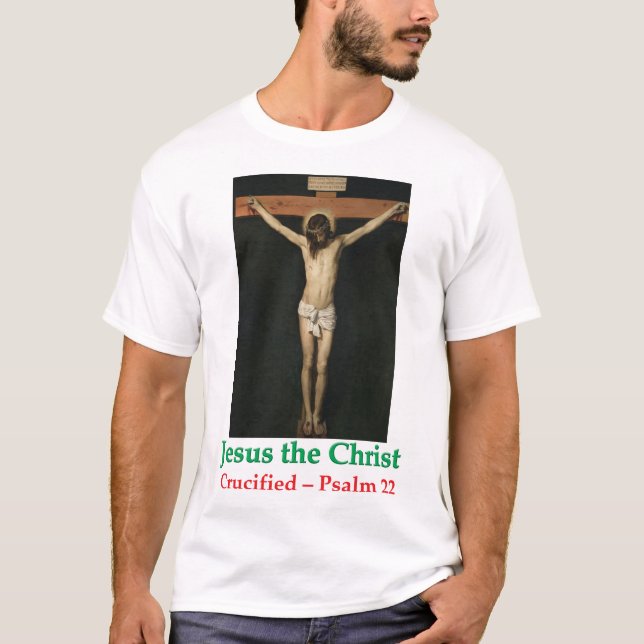 Camiseta mostrando crucifixión de Jesucristo (Anverso)