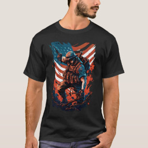 Camiseta Mostrar apoyo a las tropas estadounidenses soldado