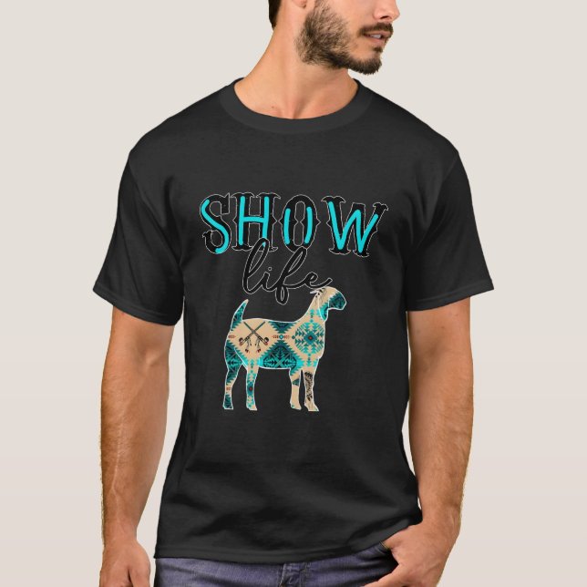 Camiseta Mostrar la vida del ganado de la cabra en el conda (Anverso)