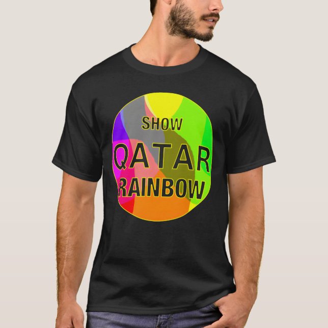 Camiseta Mostrar Qatar arcoíris retro (Anverso)