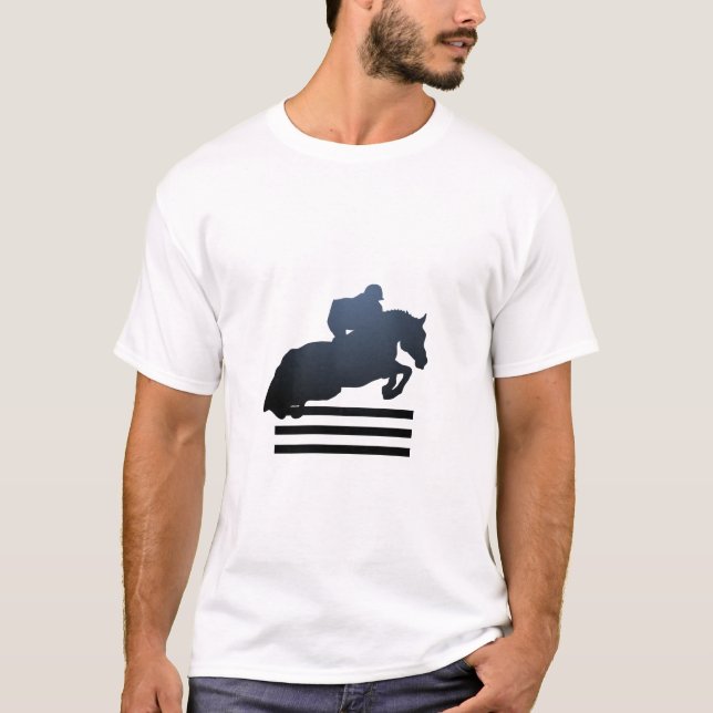 Camiseta Mostrar saltador limpiando un obstáculo. (Anverso)