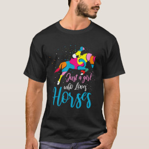 Camiseta Mostrar Salto de Caballo Inglés Riding Art Color B