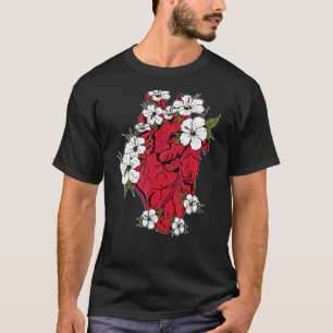 Camiseta Mostrar Su Amor Médica Floral Corazón Anatómico Y
