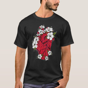 Camiseta Mostrar Su Amor Médica Floral Corazón Anatómico Y