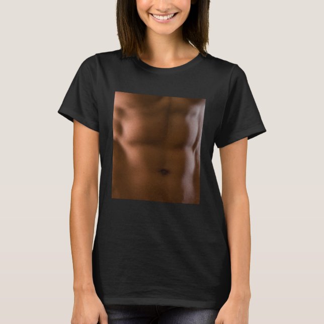 Camiseta Mostrar Su Falsa Envase 6 Abs Muscular (Anverso)