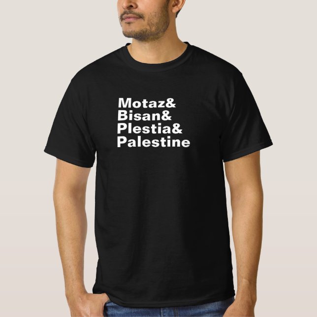 Camiseta Motaz & Bisan & Plestia & Palestina - prensa libre (Anverso)