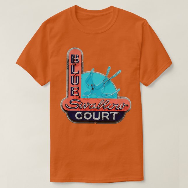 Camiseta Motel Blue Swallow Court (Diseño del anverso)