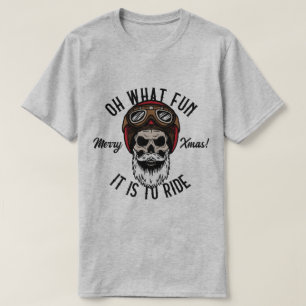 Camiseta Motero Genial Qué Diversión es Montar Feliz Navida