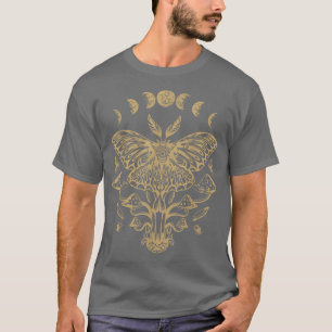 Camiseta Moth Art Moon Phases Magic Mushrooms Witch