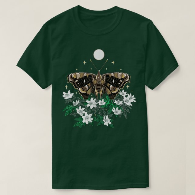 Camiseta Moth at Night con Anemone DarSpring Butterfly w (Diseño del anverso)