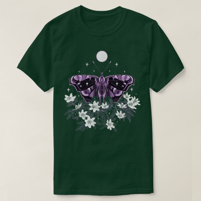 Camiseta Moth at Night con Anemone DarSpring Butterfly w (Diseño del anverso)