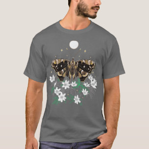 Camiseta Moth at Night with Anemone Dark Spring Butterfly w