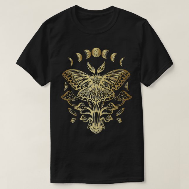 Camiseta Moth de gótico y luna Moth Premium (Diseño del anverso)