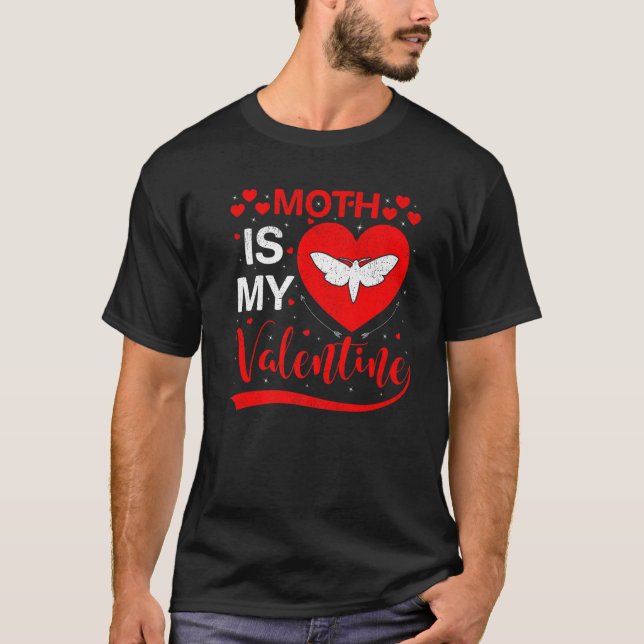 Camiseta Moth es mi Valentine Funny Heart Moth Valentines D (Anverso)