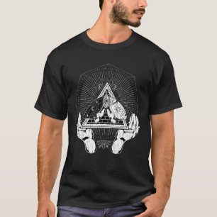 Camiseta Moth Gótica Moon Sun Hamsa Mano Pagan Occult