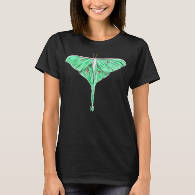 Camiseta Moth Lunar Verde Ilustrado (Anverso)