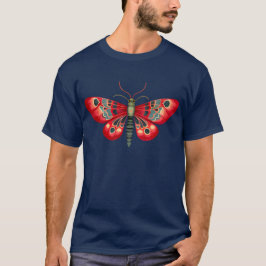 Camiseta Moth Roja En El Jardín Nocturno