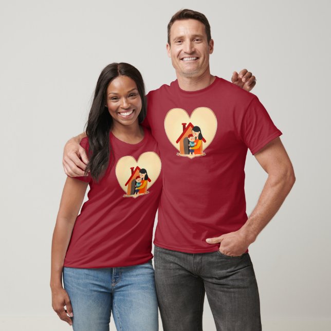 Camiseta Mother and Child Love Illustration – Warm Family (Unisexo)