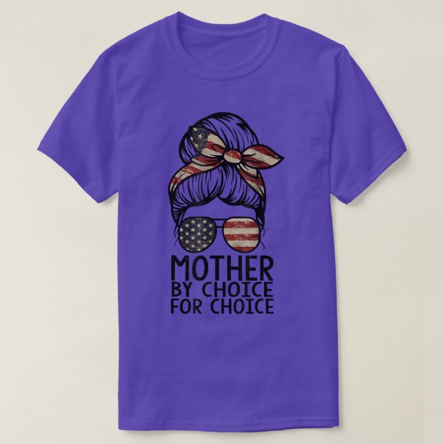 Camiseta Mother By Choice Pro Choice Messy Bun Us Flag Wome (Diseño del anverso)