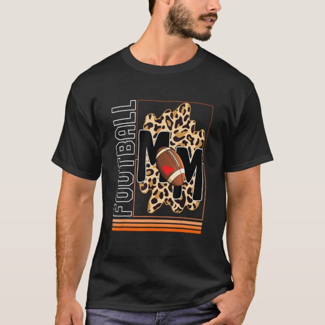 Camiseta Mother Football Soccer Mom Leopard Game Day Mom Ba (Anverso)