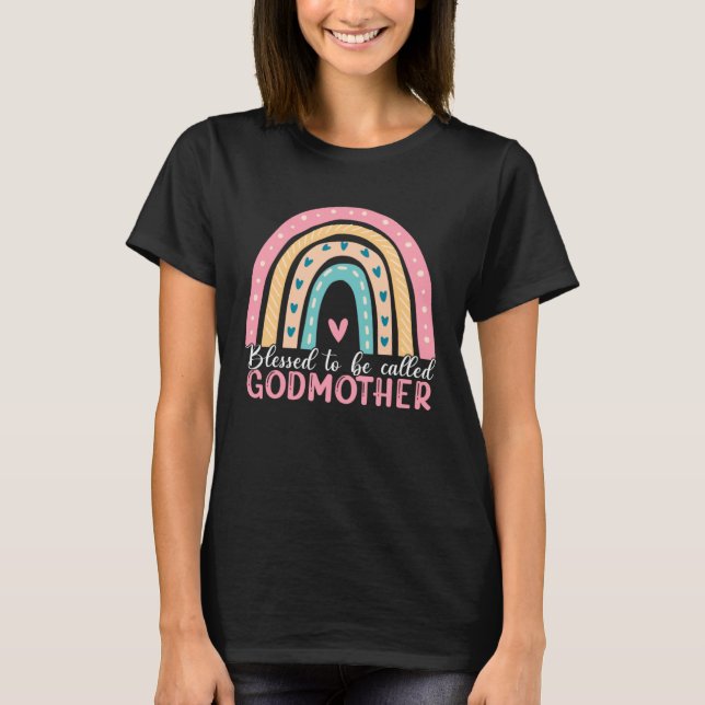 Camiseta Mother s Day Blessed To Be Called Godmother Rainbo (Anverso)