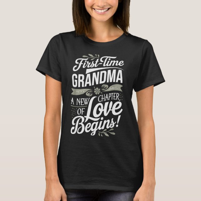 Camiseta Mother’s Day First Time Grandma Cute New Granhild  (Anverso)