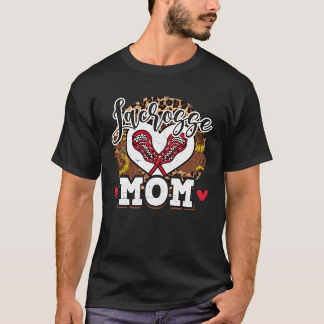Camiseta Mother s Day Lacrosse Mom Mama  Mom Life Leopard (Anverso)