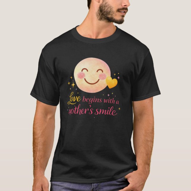 Camiseta Mother’s Smile Love Quote Minimal Heart Design (Anverso)