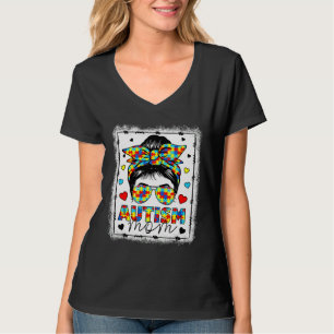 Camiseta Motherâ€™s Day Mom Awareness Life Autism Bleached