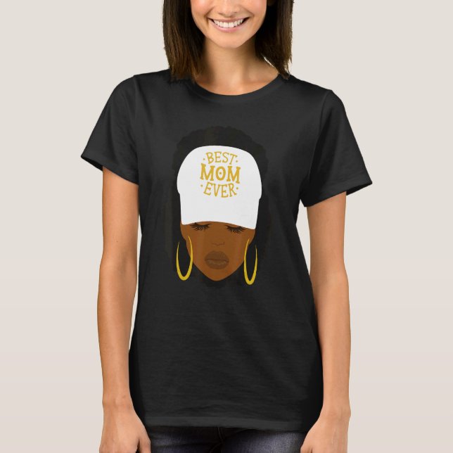 Camiseta Mother's Day Best Mom Ever African American Afro J (Anverso)