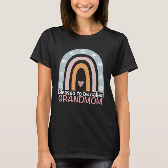 Camiseta Mothers Day Blessed To Be Called Grandmom Rainbow  (Anverso)