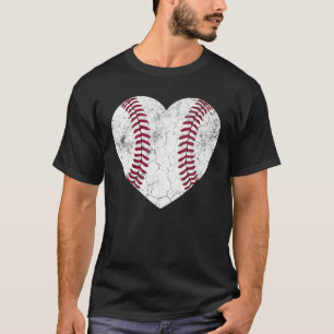 Camiseta Mother's Day Gift Distressed Heart Baseball Heart