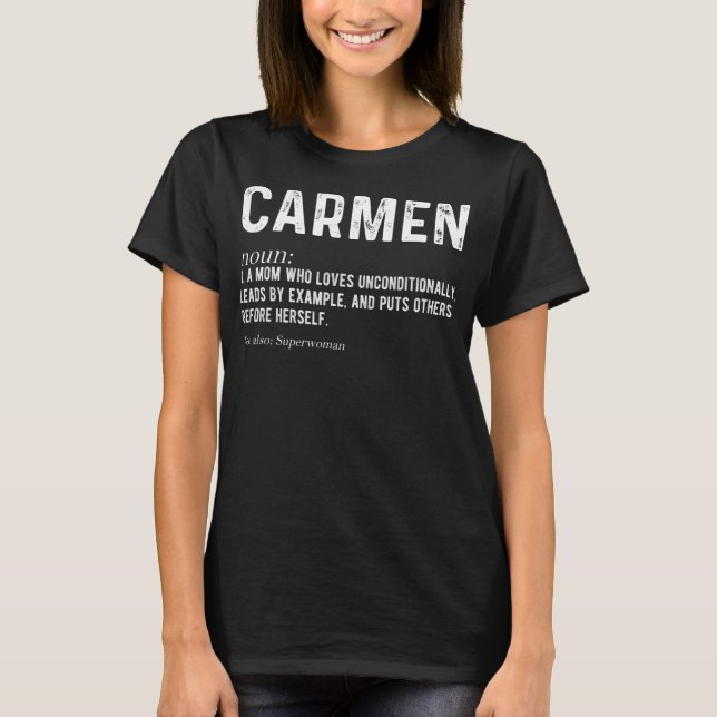 Camiseta Mothersday personalizado de Carmen Mom Noun Firn (Anverso)