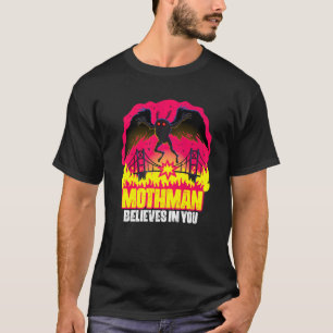 Camiseta Mothman Cree En Ti Folclore Críptido Espeluznante 