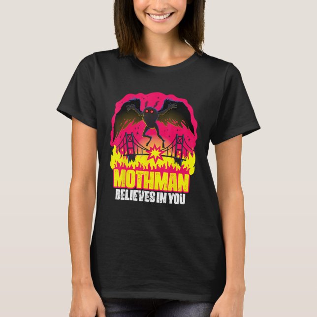 Camiseta Mothman Cree En Usted Folklore Cryptid Cr (Anverso)
