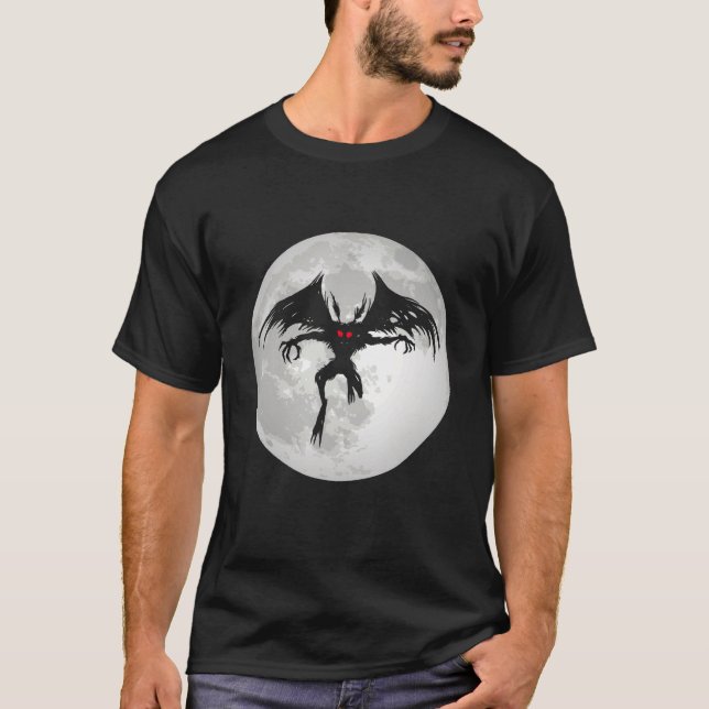 Camiseta Mothman Cryptid Monster Folklore Creatividad Luna  (Anverso)