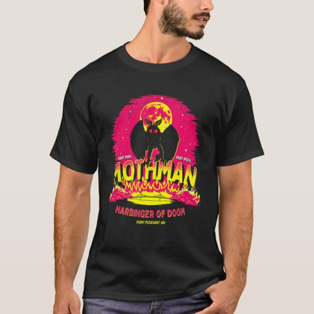 Camiseta Mothman - ¡Harbinger de Doom! Gracioso Cryptid Cr (Anverso)