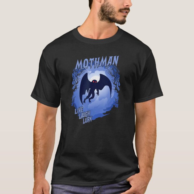 Camiseta Mothman Live Laugh Lurk Cryptid (Anverso)