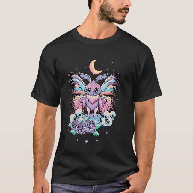 Camiseta Mothman Moth Man Cute Kawaii Occult Satanic Pastel (Anverso)