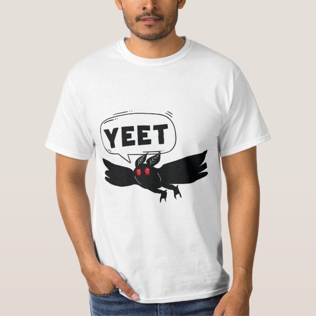 Camiseta Mothman Says 'Yeet' Funny Cute Cryptid  (Anverso)