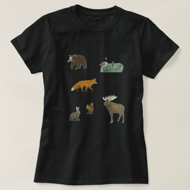 Camiseta Motif de animales forestales de Canadá en Woodland (Diseño del anverso)