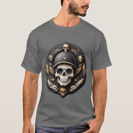 Camiseta Motif de cráneo en una paleta monocroma