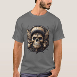Camiseta Motif de cráneo en una paleta monocroma