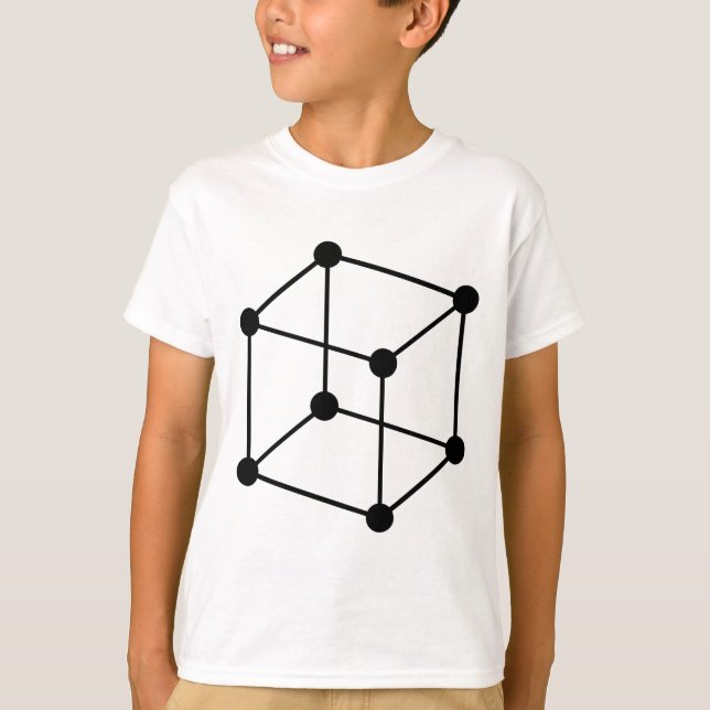 Camiseta Motif de cubo isométrico - Negro (Anverso)