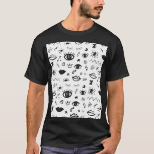 Camiseta Motif de ojos: Patrón de moda de época