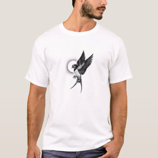 Camiseta Motif de pájaro , Impresión de capucha tragosa, Sp