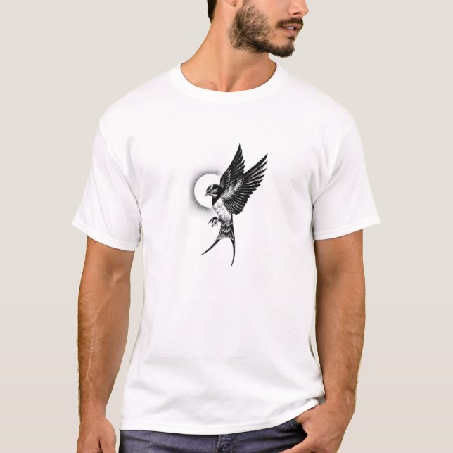 Camiseta Motif de pájaro , Impresión de capucha tragosa, Sp (Anverso)